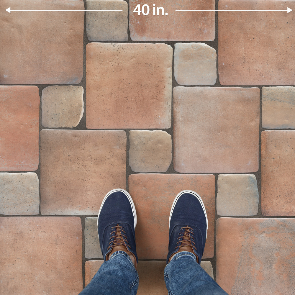 Benisa Marelle Cotto with Teja Taco 11-7/8 in. x 17-3/4 in. Porcelain Floor and Wall Tile