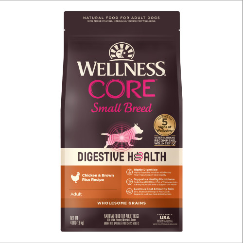 Wellness CORE Digestive Health Small Breed Chicken & Brown Rice Front packaging
