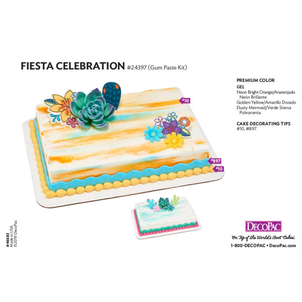 Fiesta Celebration Cake Decorating Instruction Card