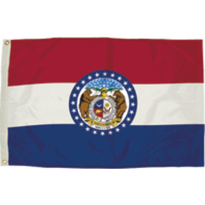 Durawavez Nylon Outdoor Flag with Heading & Grommets, Missouri, 3ft x 5ft