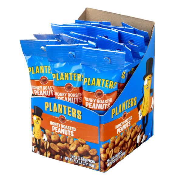 PLANTERS(r) Honey Roasted Peanuts 45/2.5oz . C1RP - Front Right Pallet/Display (Hi Res)