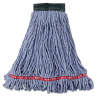 Rubbermaid Commercial, Web Foot®, Blend Looped-End Wet Mop Head with 5" Headband, 20 oz, Blue
