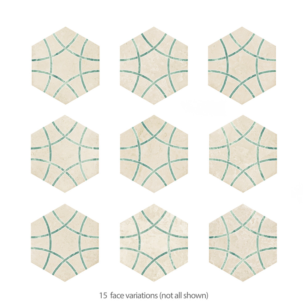 Bari Hex Travertino Jungle 11-1/4 in. x 13 in. Porcelain Floor and Wall Tile