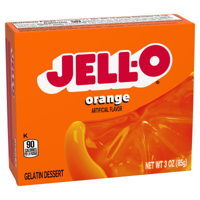 JELL-O Orange Gelatin Dessert, 3 oz Box