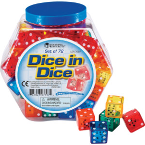 Dice in Dice Bucket, Pack of 72