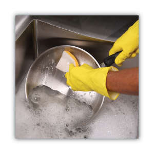 Boardwalk, Light Duty Scrubbing Sponge, Rectangle, 3.6"x6.1", Yellow