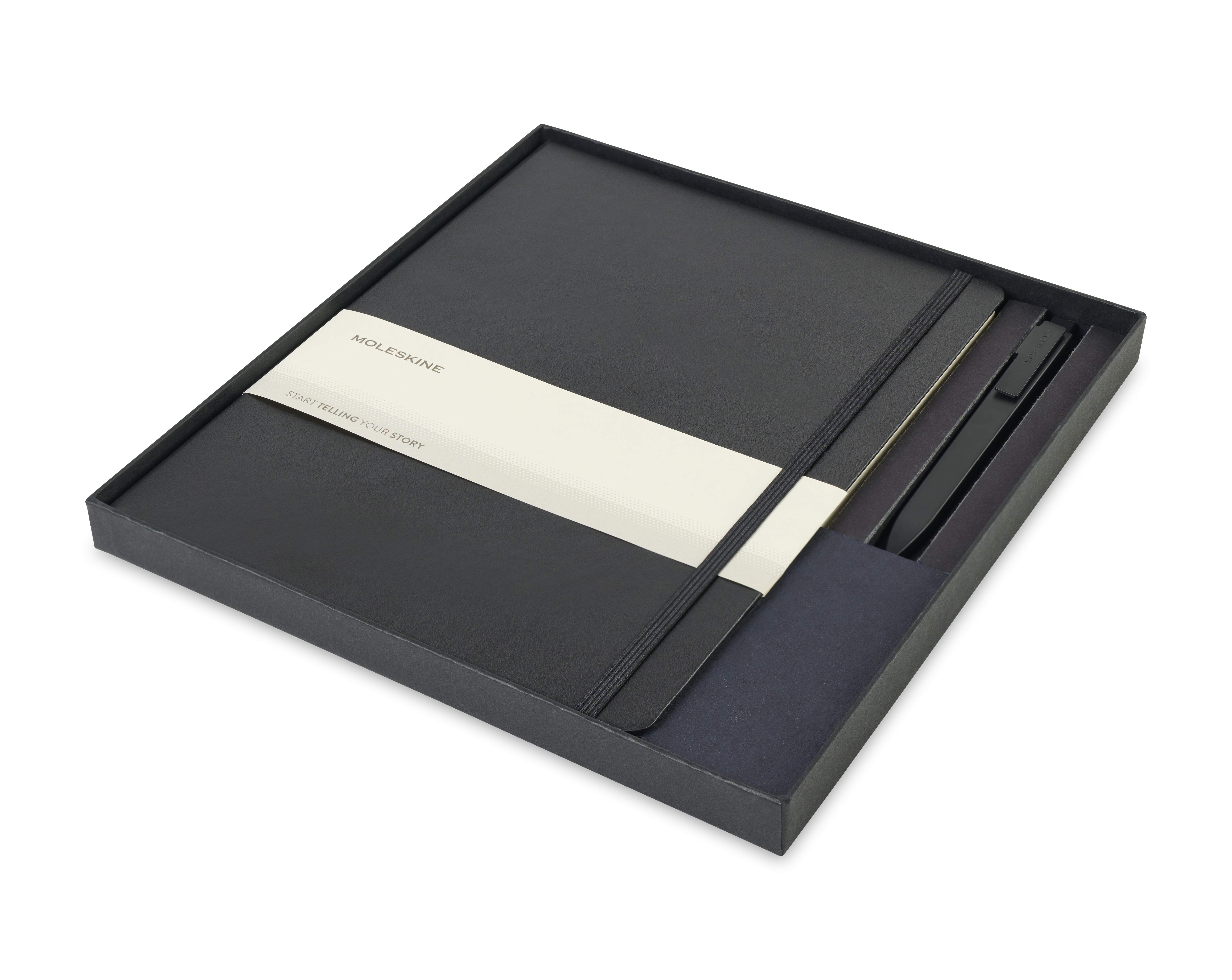 Moleskine® X-Large Notebook and GO Pen Gift Set — Black