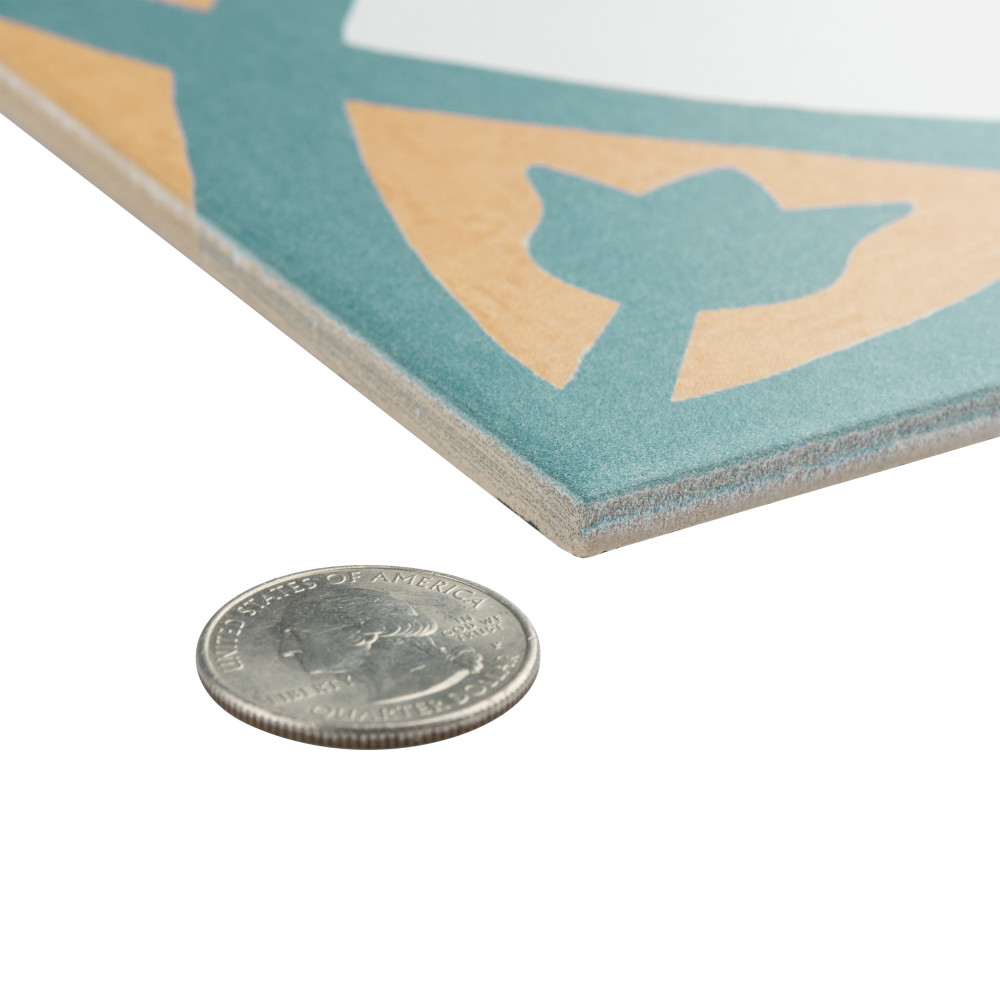 Revival Tulip 7-3/4 in. x 7-3/4 in. Ceramic Floor and Wall Tile