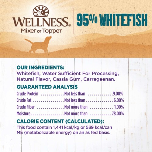 <p>Whitefish, Water Sufficient For Processing, Natural Flavor, Carrageenan, Cassia Gum.</p>
