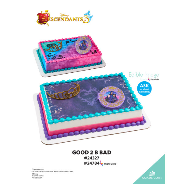 Disney Descendants 3 Good 2 B Bad The Magic of Cakes® PhotoCake® Enhanced Background and Icing Page