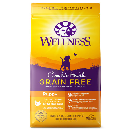 Wellness Complete Health Grain Free Puppy Chicken & Salmon Front packaging