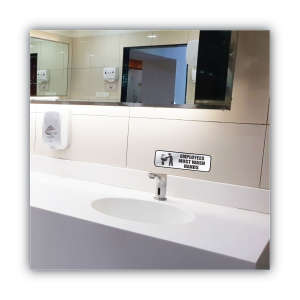 Cosco, Brushed Metal Office Sign, Employees Must Wash Hands, 9" x 3", Silver