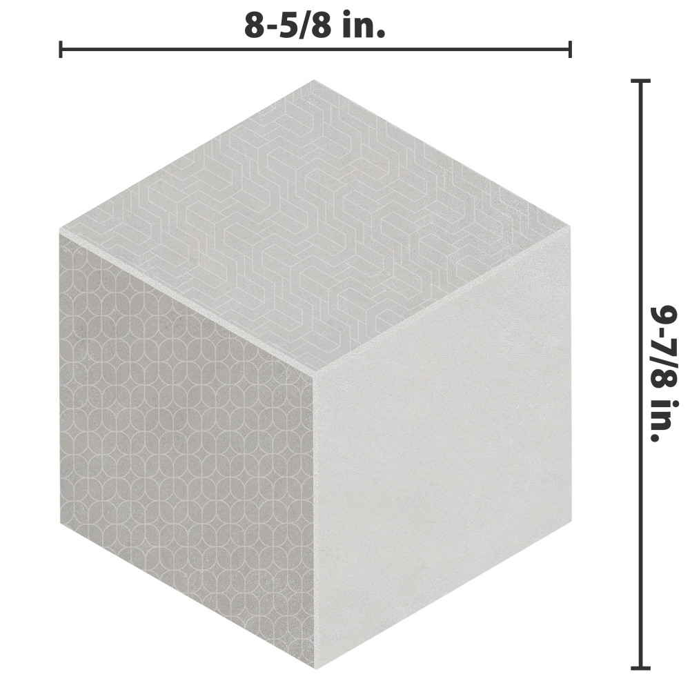 Panama Hex Diamond Deco 8-5/8 in. x 9-7/8 in. Porcelain Floor and Wall Tile