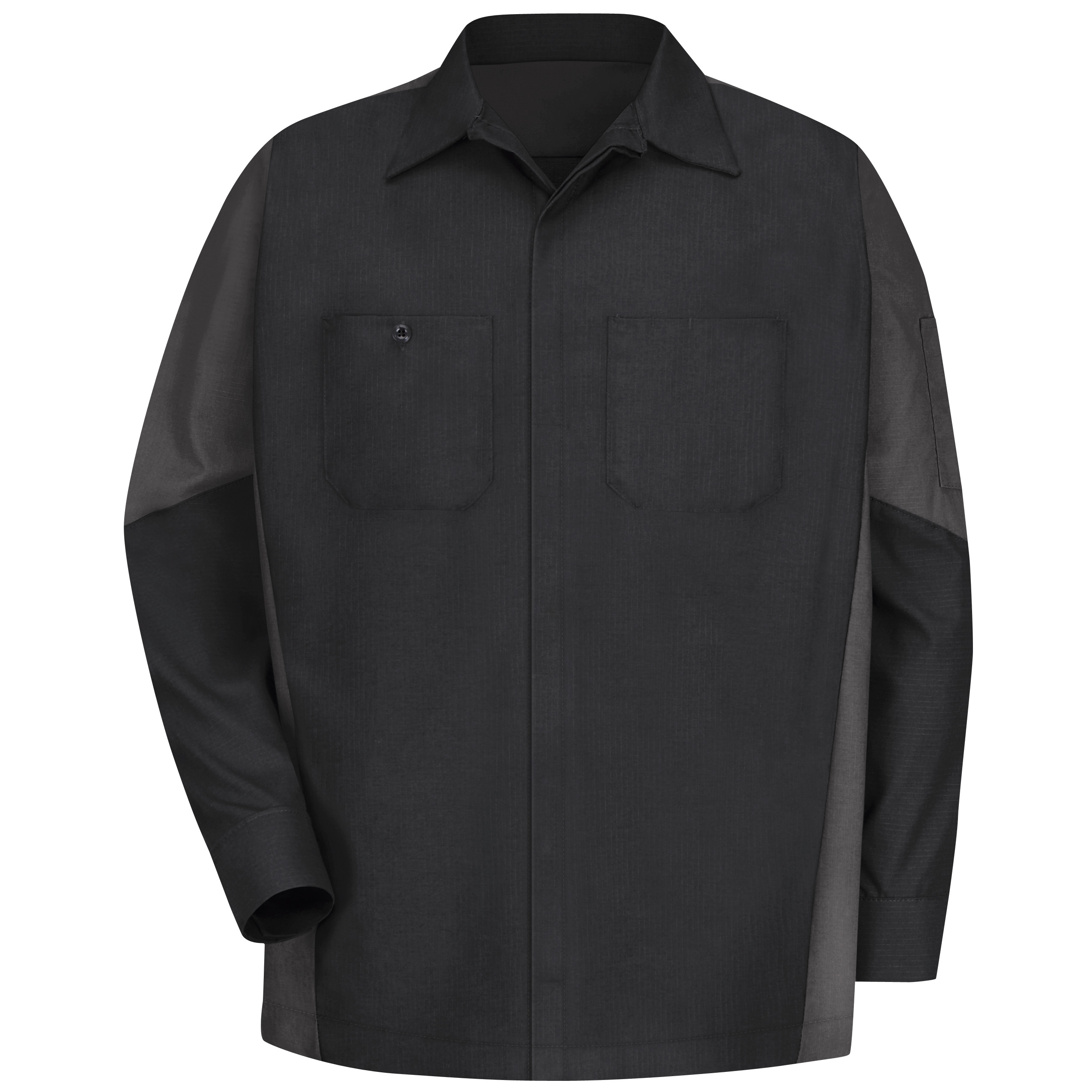 Men‘s Long Sleeve Two-Tone Crew Shirt-Red Kap