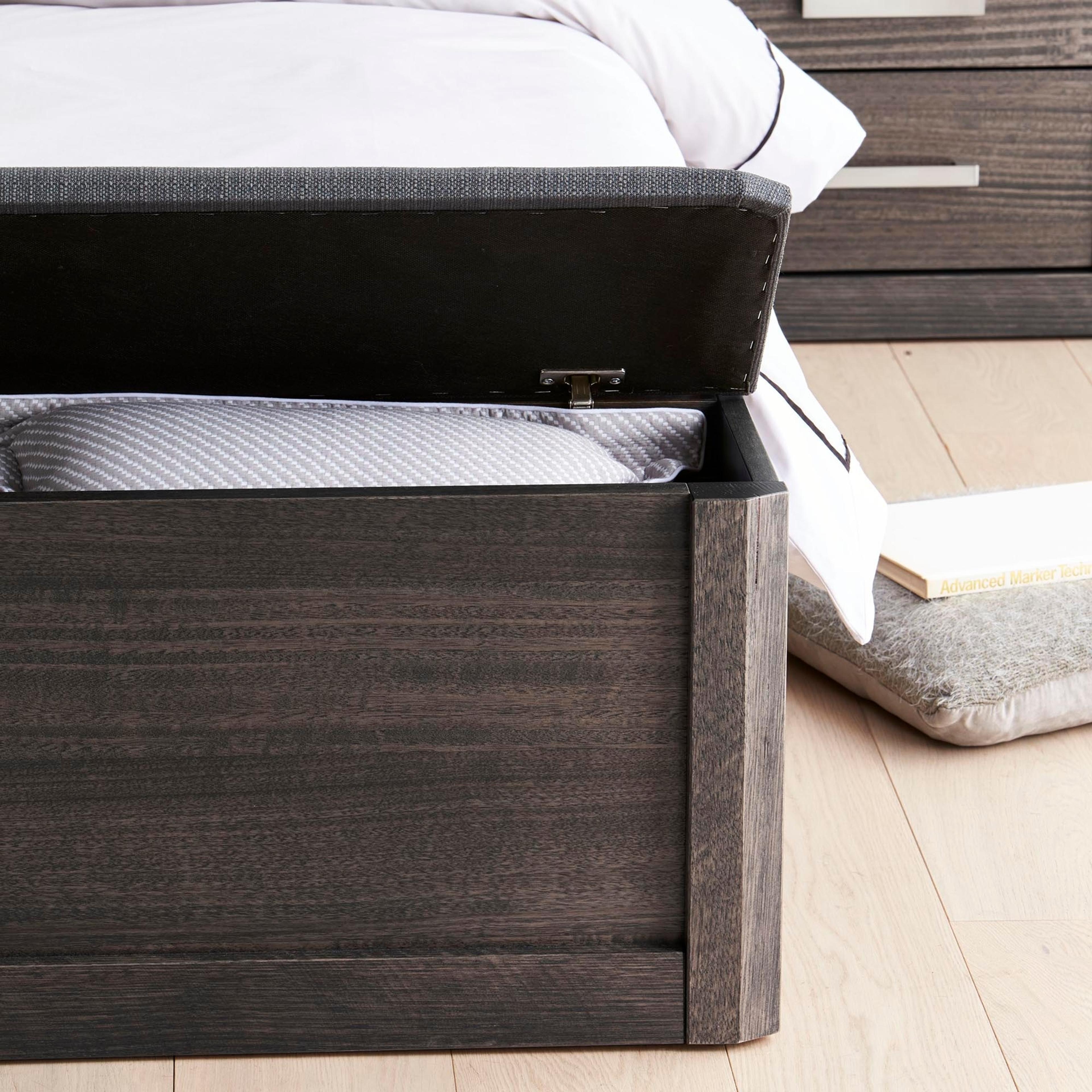 Detail image of the  Maitland Bed Frame, W/ Extended Upholstered Headboard & Storage Foot Box Base, Charcoal-Vibe Charcoal from Forty Winks