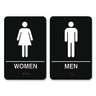 Cosco, Indoor Restroom Door Signs, Men/Women, 5.9" x 9", Black/White