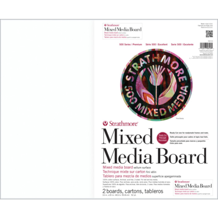 500 Series Mixed Media Board, Mixed Media Board, 2 Sheet, 16x20 inch