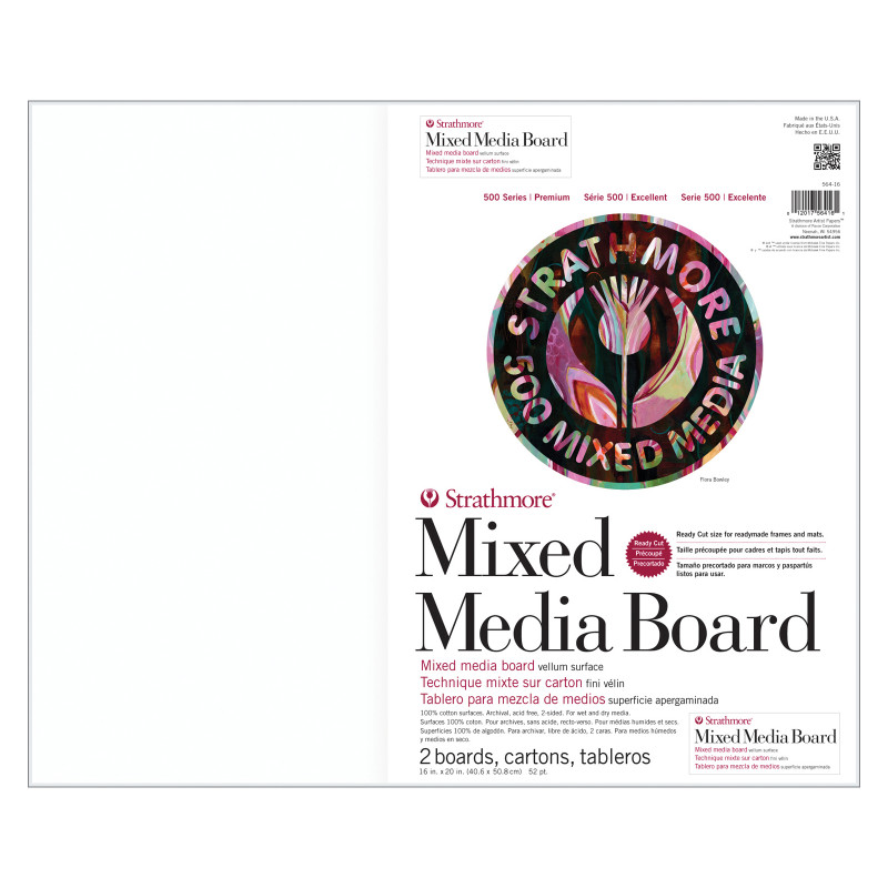 500 Series Mixed Media Board, Mixed Media Board, 2 Sheet, 16x20 inch
