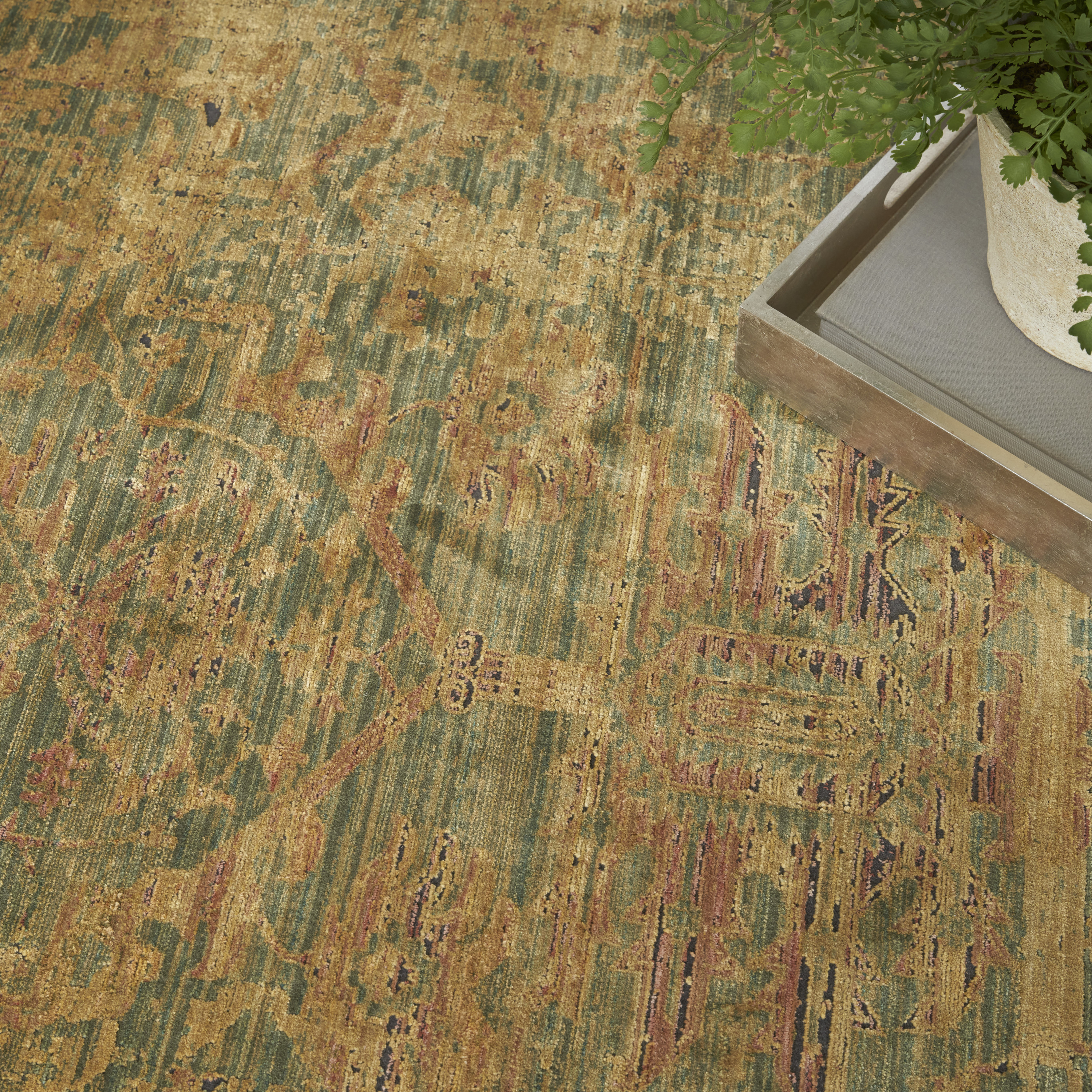 Nourison Luxurious 5'3" x 7'3" Olive Vintage Indoor Rug