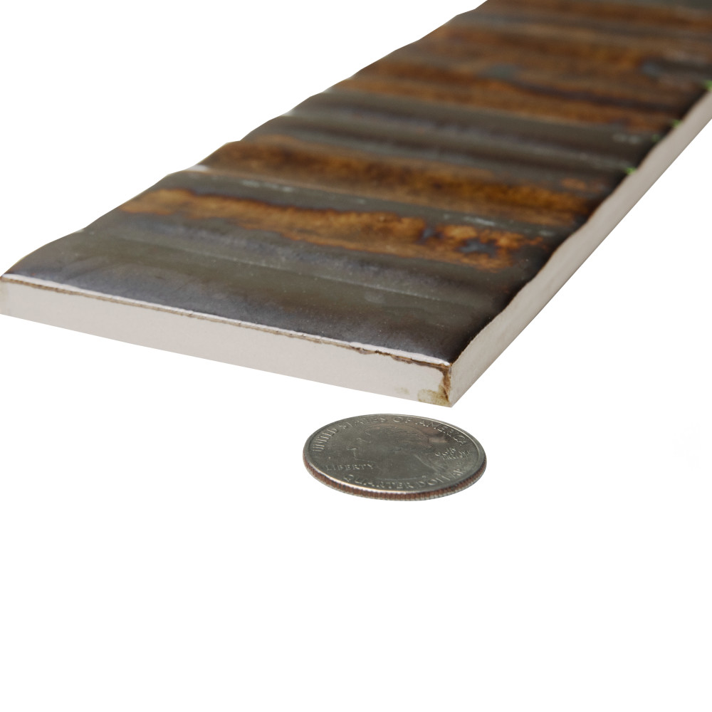 Joliet Prisma Dark Amber 3 in. x 12 in. Ceramic Wall Tile