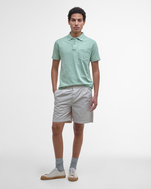 Pigment Dye Slub Polo Shirt Seagrass