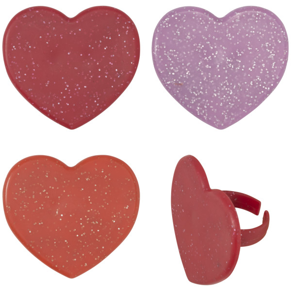Shimmer Hearts Cupcake Rings