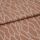 Folded terracotta-brown fabric with raised white embroidered undulating chain pattern, folded over itself with a horizontal overlap, close-up studio view emphasizing woven texture and soft, even lighting.