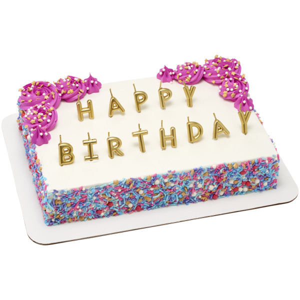 Happy Birthday Letters Gold Specialty Candles
