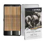 Lyra  Rembrandt Polycolor Colored Pencil Set Tin Gray Tones Assorted Colors 12 Pieces