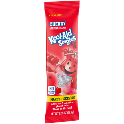 Kool-Aid Singles Sugar-Sweetened Cherry Powdered Soft Drink 12 - 0.55 oz Wrapper
