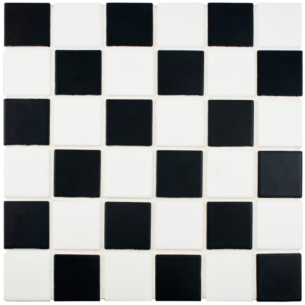 Squire Quad Matte Checkerboard 12.5x12.5 Square Porcelain Floor and Wall Digital Pattern