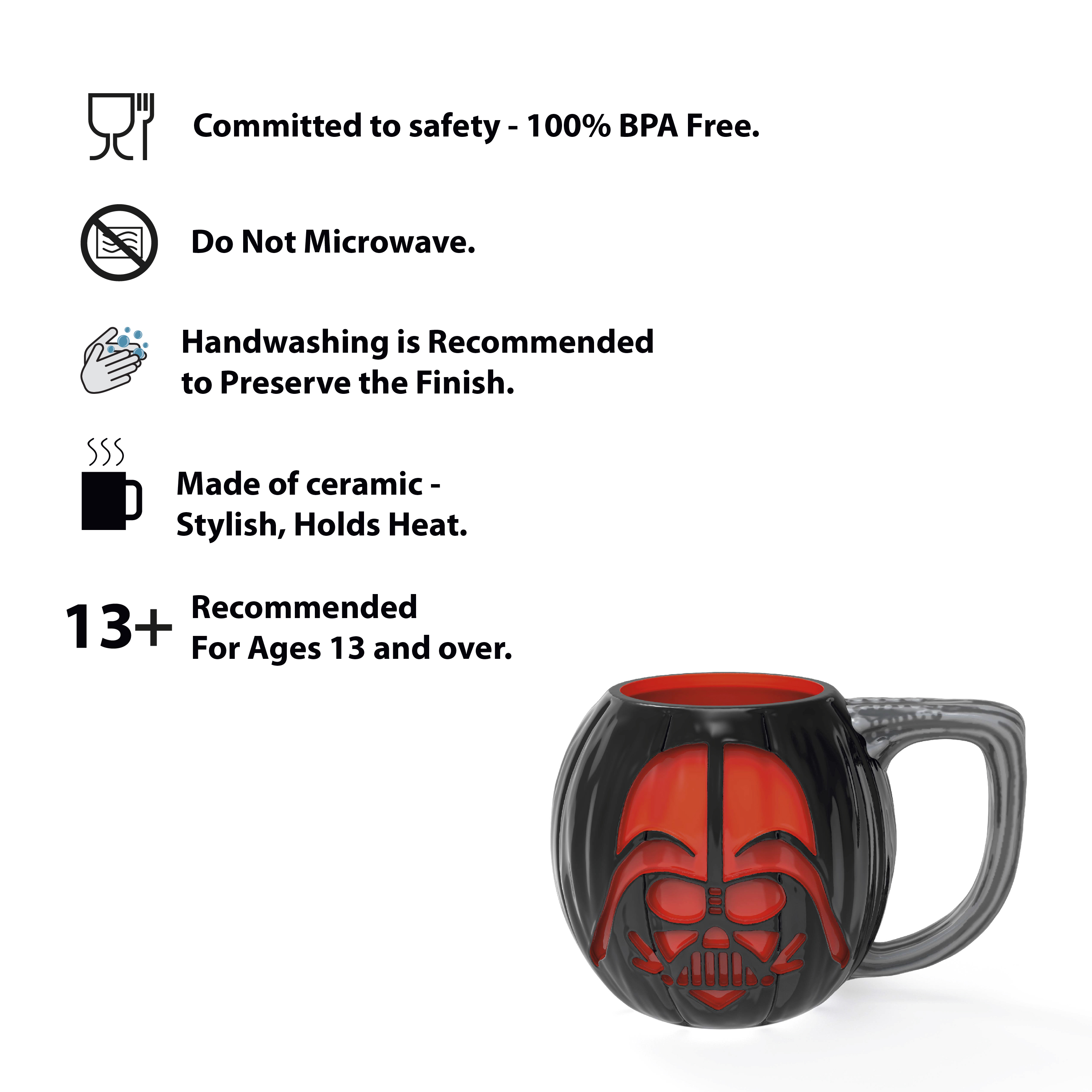 Star Wars 15 ounce Coffee Mug and Spoon, Darth Vader slideshow image 5 Star Wars 15 ounce Coffee Mug and Spoon, Darth Vader slideshow image 5