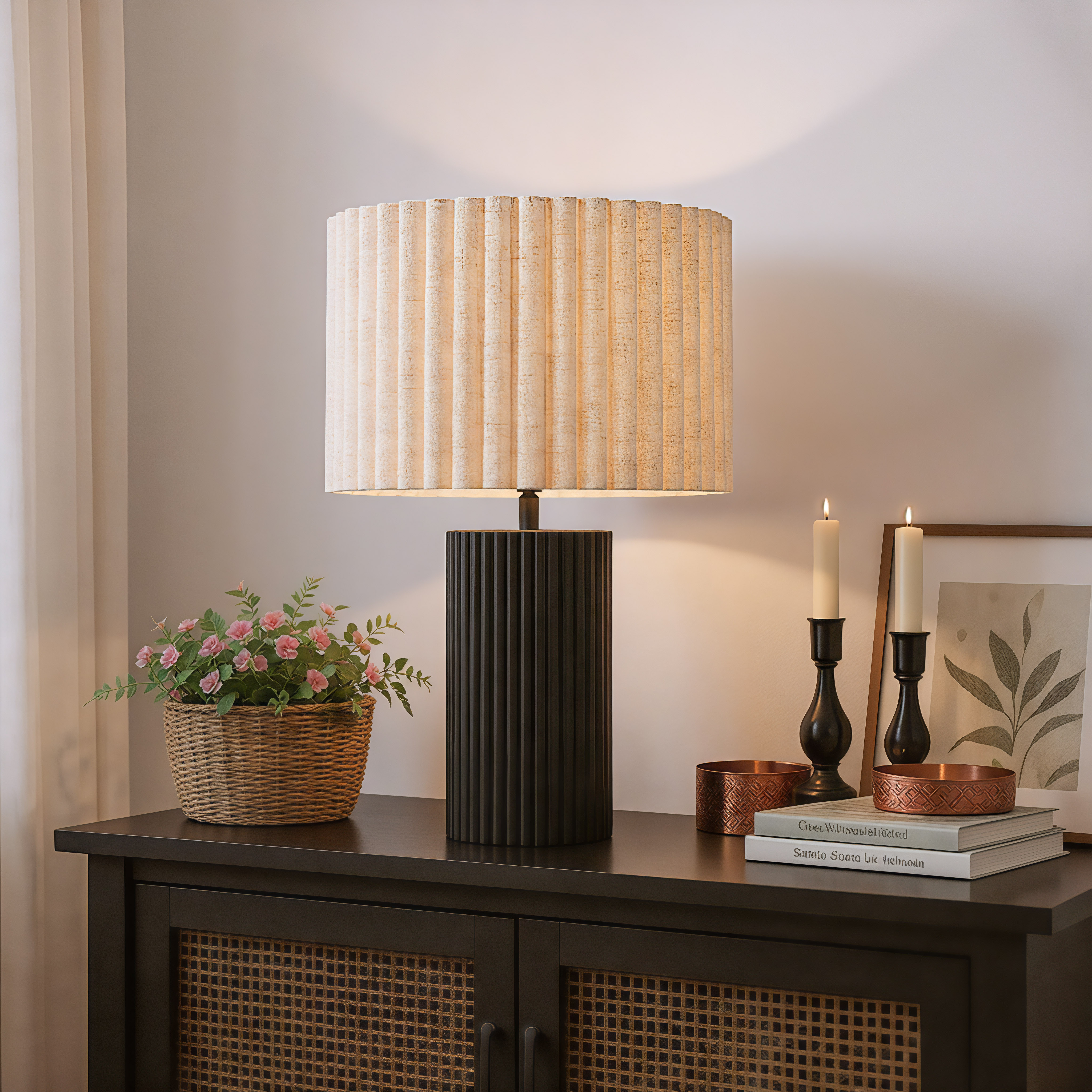 Aurora Table Lamp Beige & Black product image