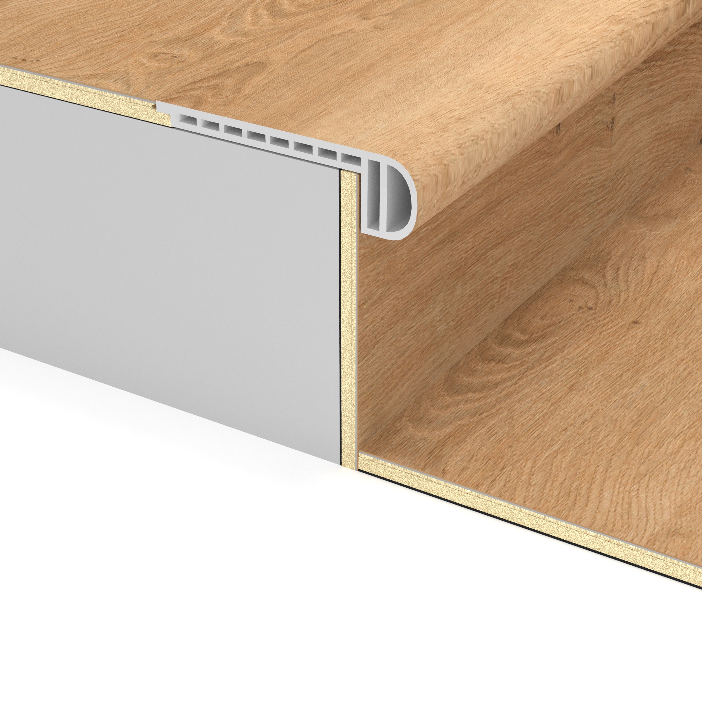 Aerial Oak Longboards Icons Stair Nosing Flush view 3