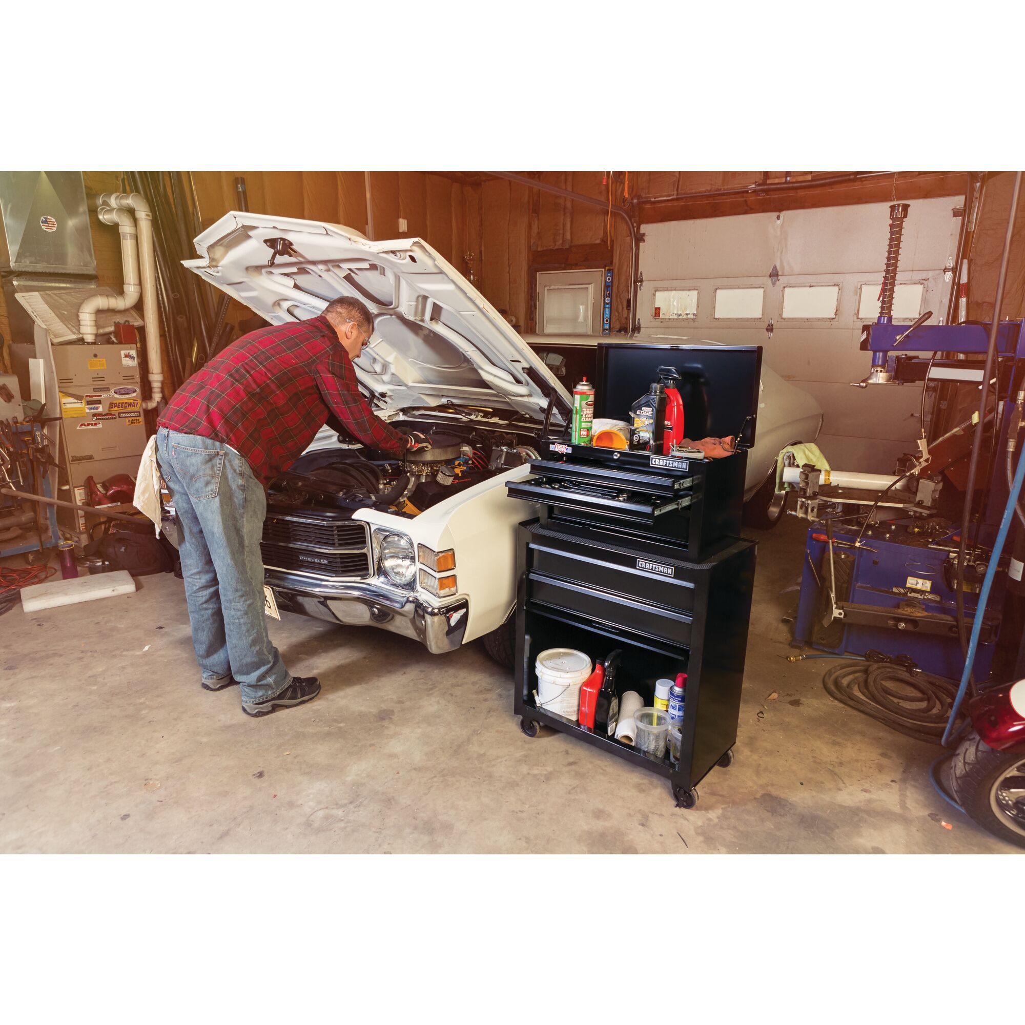 View of CRAFTSMAN Storage: Cabinets & Chests Rolling  being used by consumer