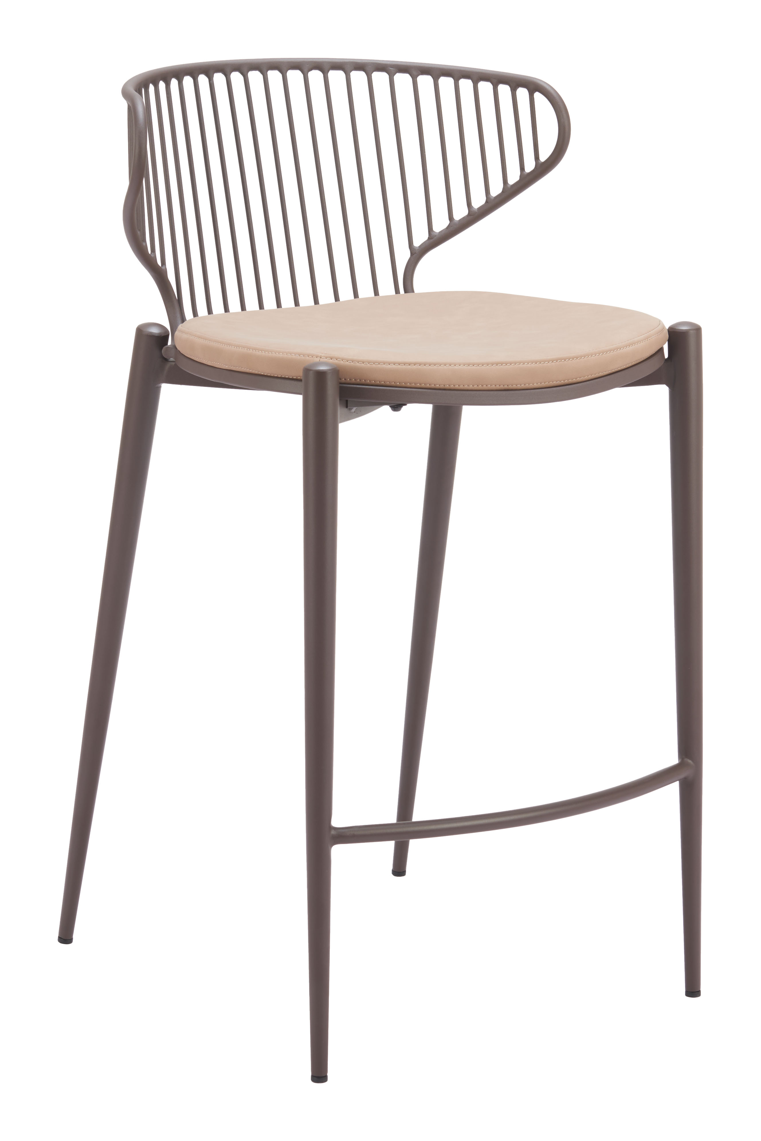 Silues Counter Stool (Set of 2) Taupe & Brown product image
