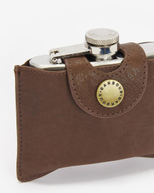 4oz Hinged Hip Flask Classic Brown