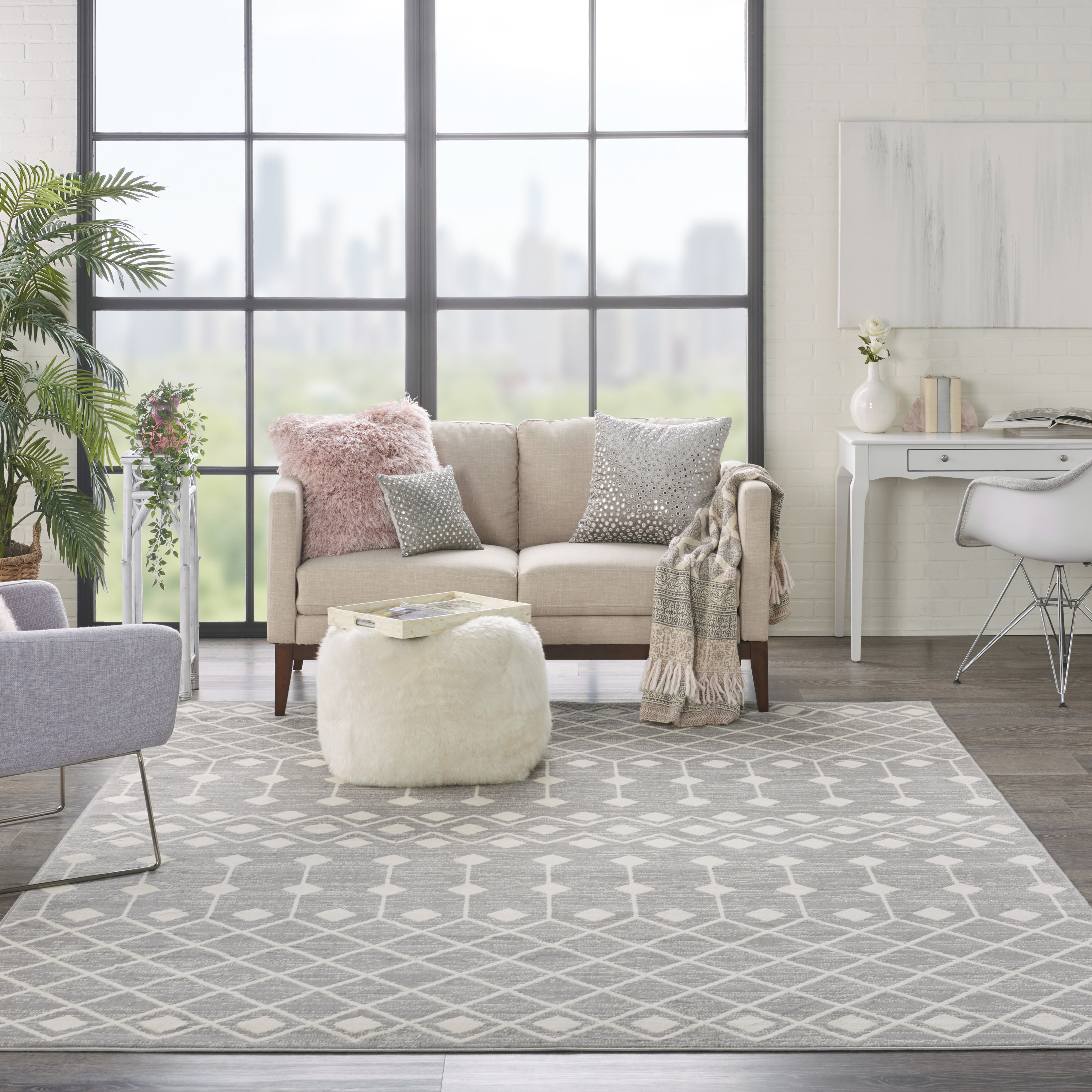 Nourison Grafix 8'6" x 12' Grey Bohemian Indoor Rug