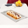 Medium rectangular stainless steel serving tray