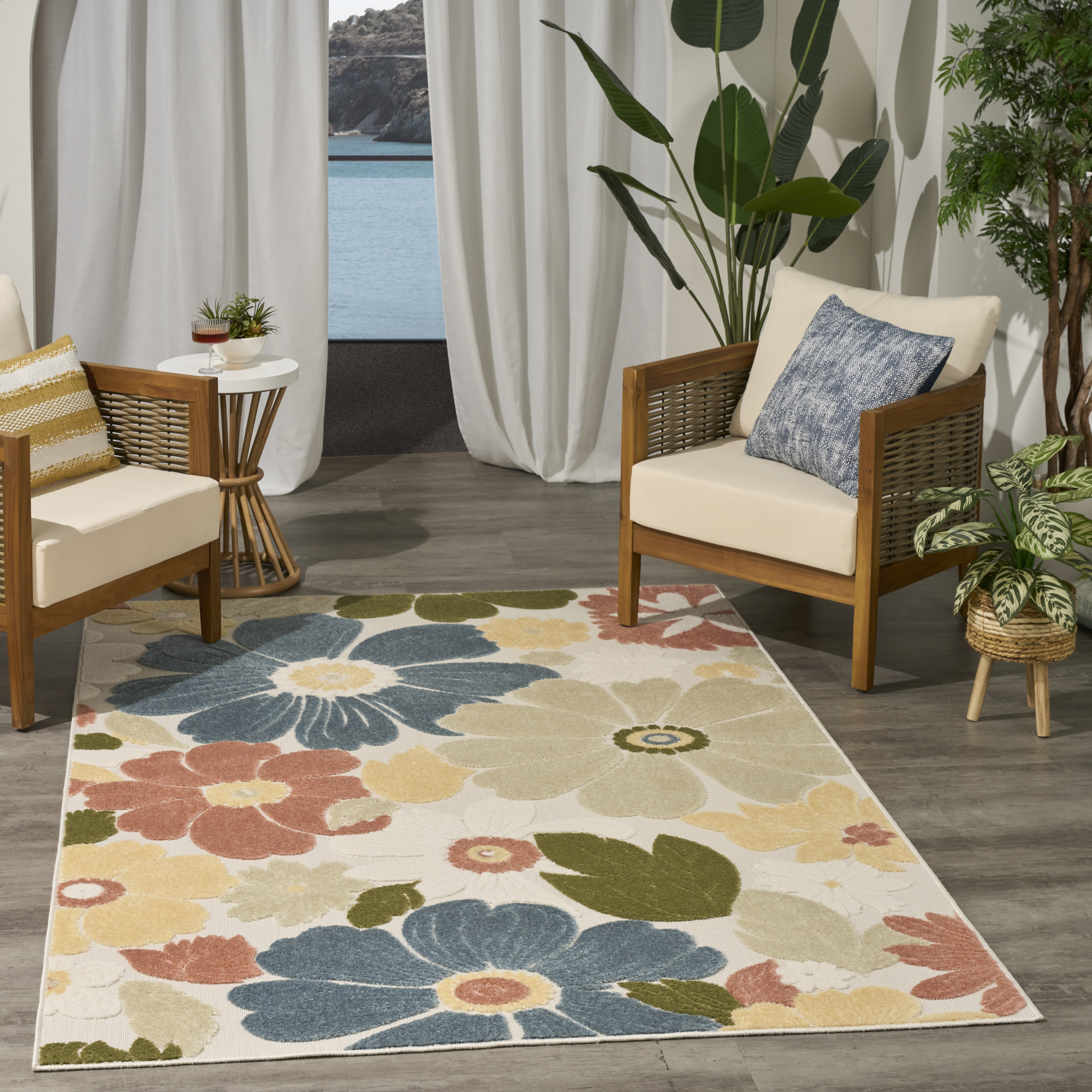 Nourison Aloha 5'3" x 7'5" Multicolor Modern Rug