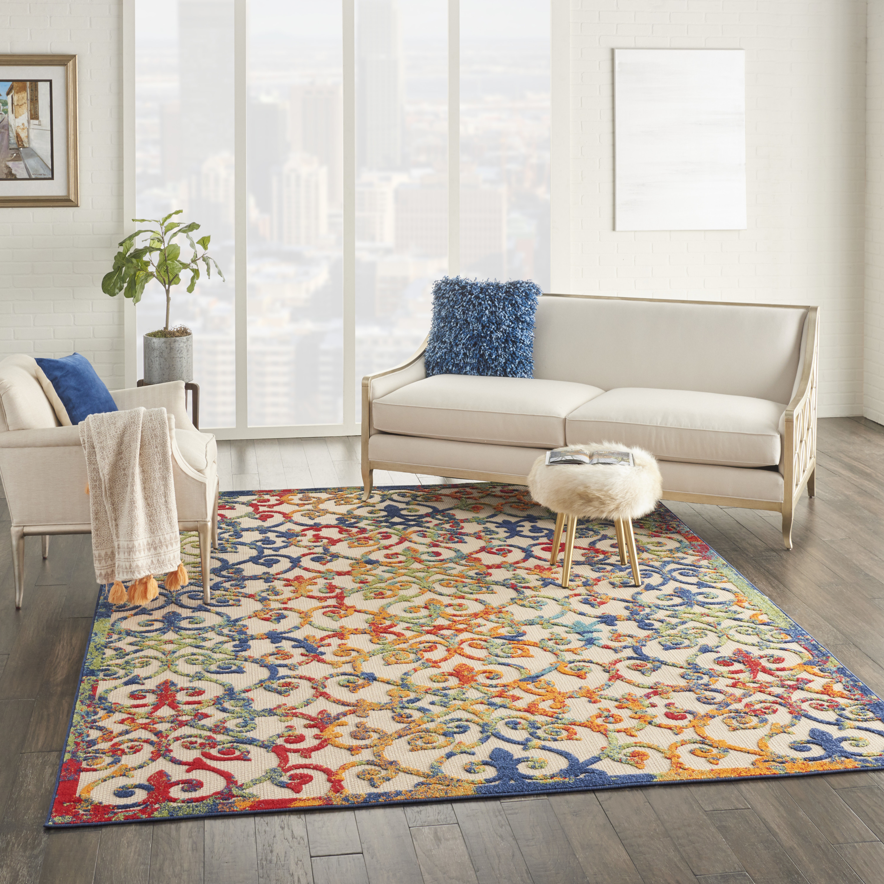 Nourison Aloha 7' x 10' Multicolor Contemporary Rug