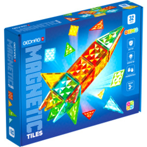 Gems Magnetic Tiles Construction Set, 32 Pieces