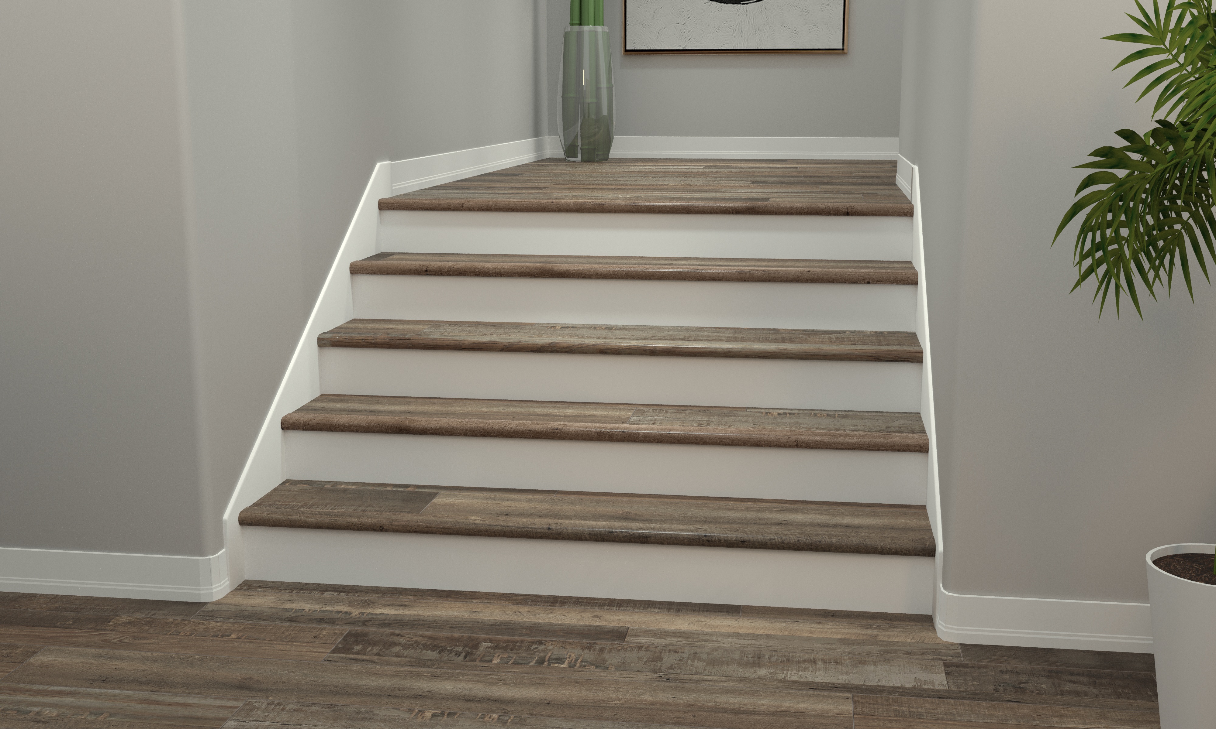 Redefined Pine Cali Vinyl Stair Nosing Overlap Windansea view 2