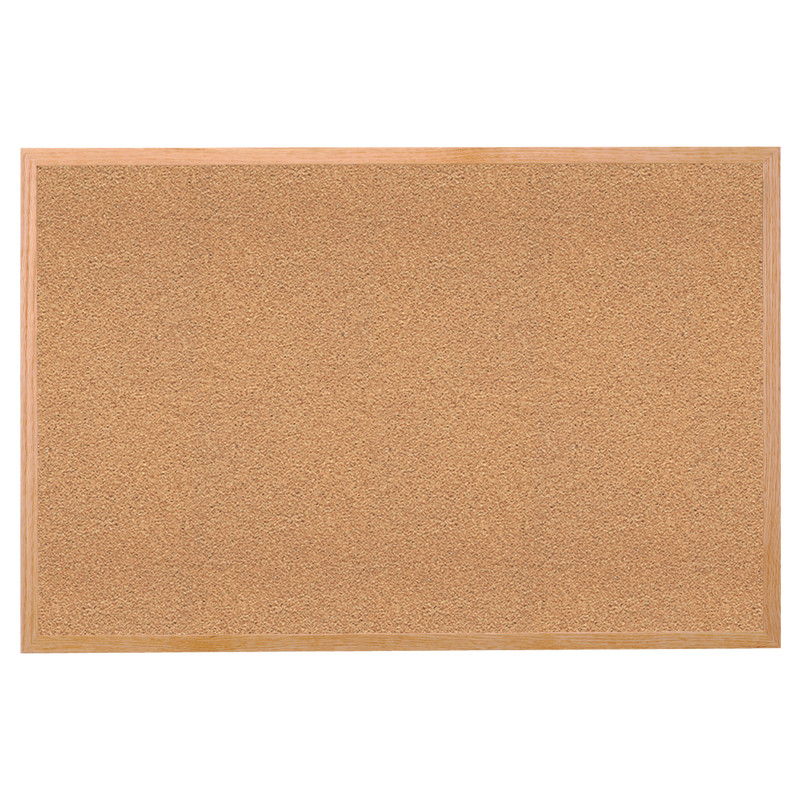 Natural Cork Bulletin Board with Wood Frame, 18"H x 24"W