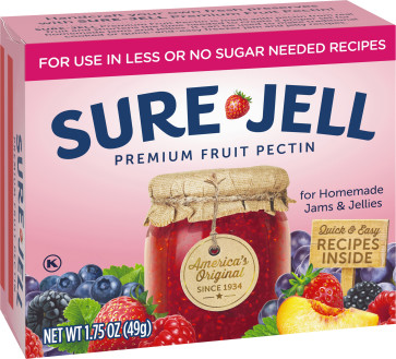 Sure-Jell Premium Fruit Pectin for Less or No Sugar Needed Recipes, 1.75 oz Box