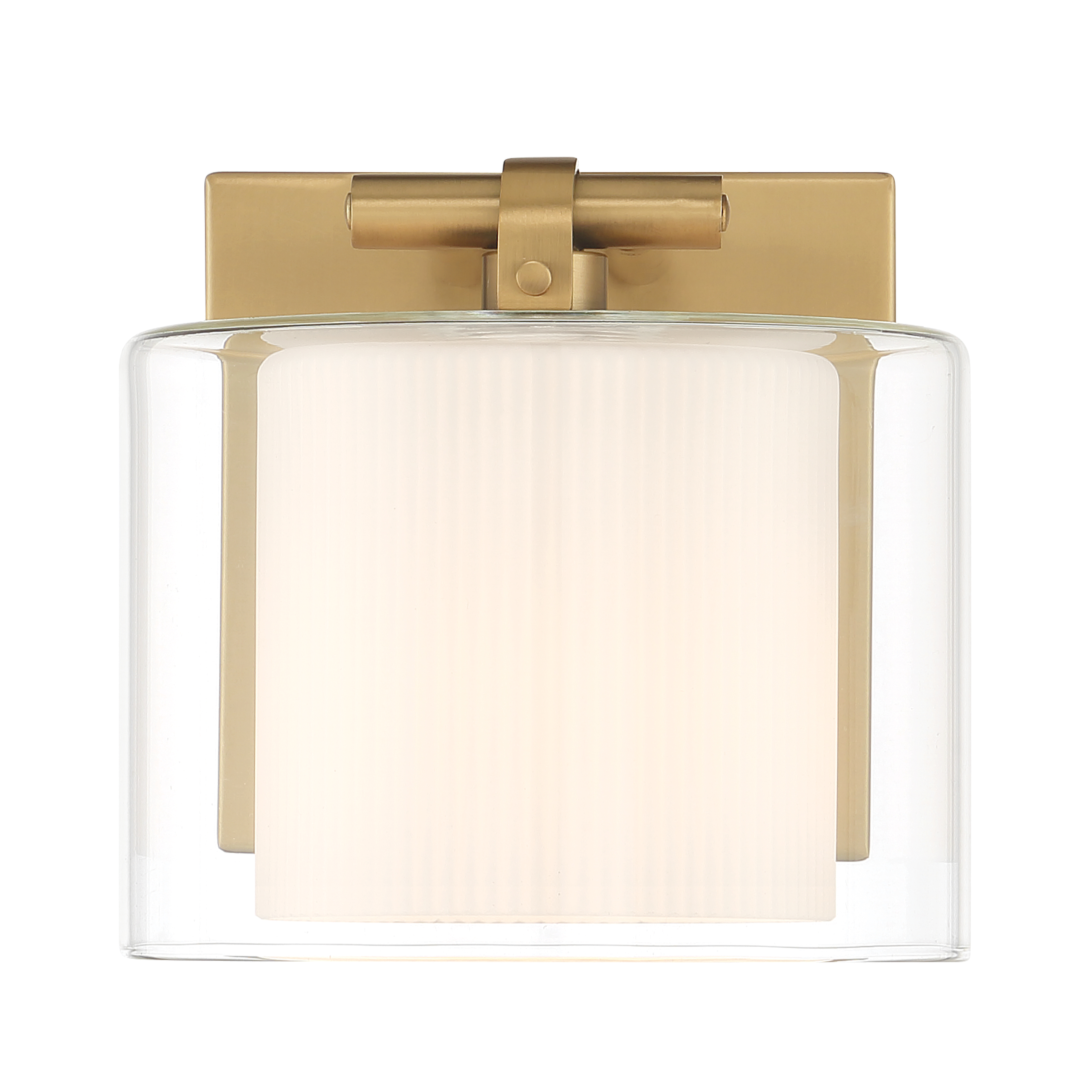 1-Light Bath Sconce - Legacy Brass with Clear and Etched Opal Glass - alternate view
