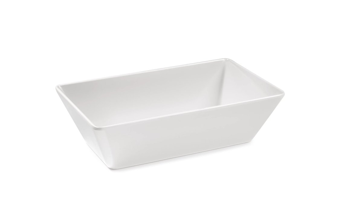 Plato rectangular 25 x 15 cm melamina en blanco