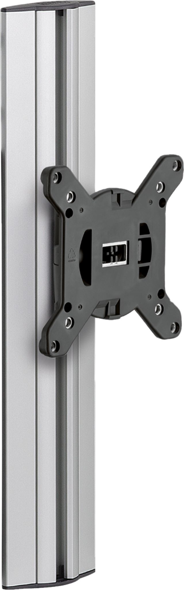 A single monitor arm set with a SlatWall mount for adjustable, ergonomic monitor display.