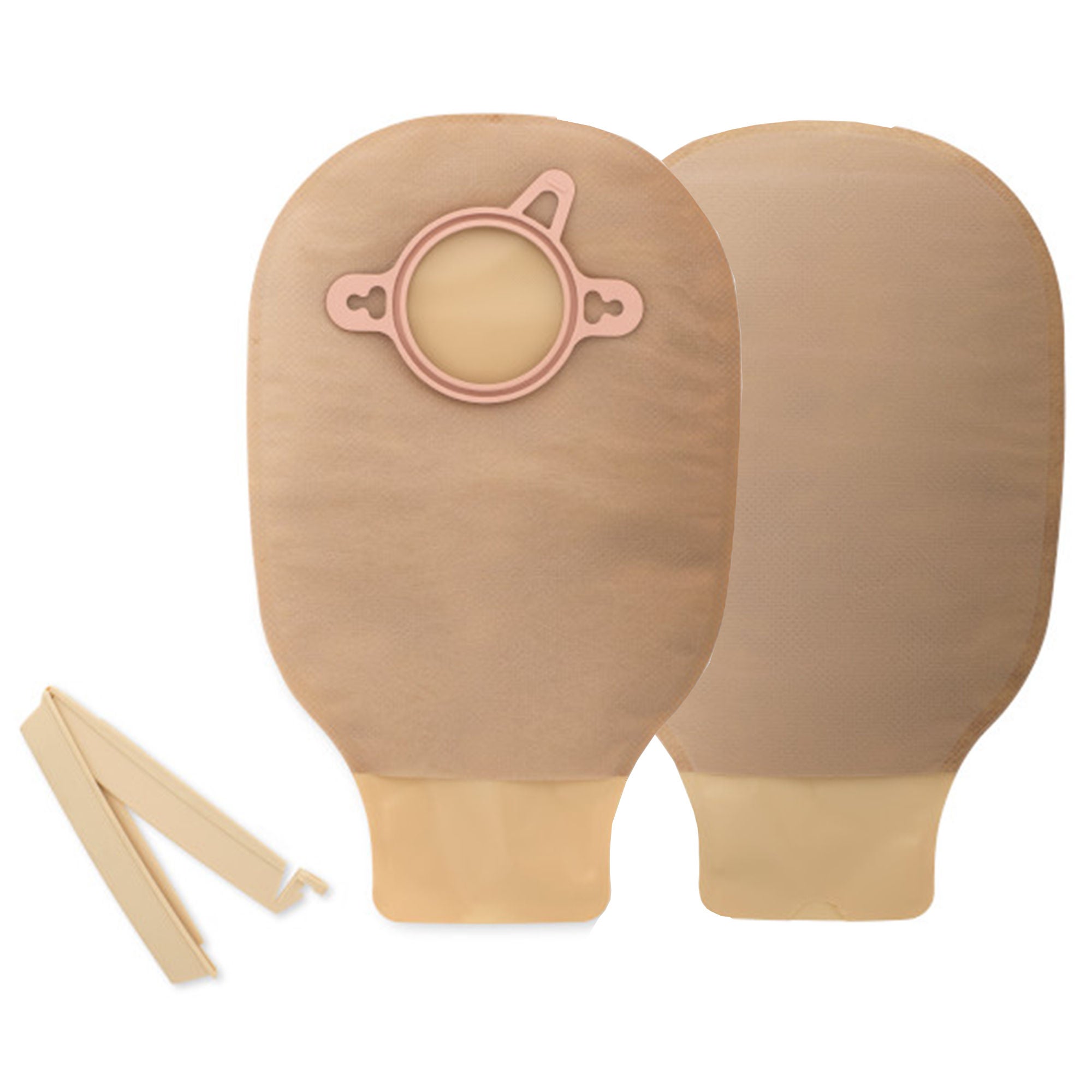 New Image™ 18202 Beige Colostomy Pouch, Pre-cut to Fit 44 mm Stomas, Green Match