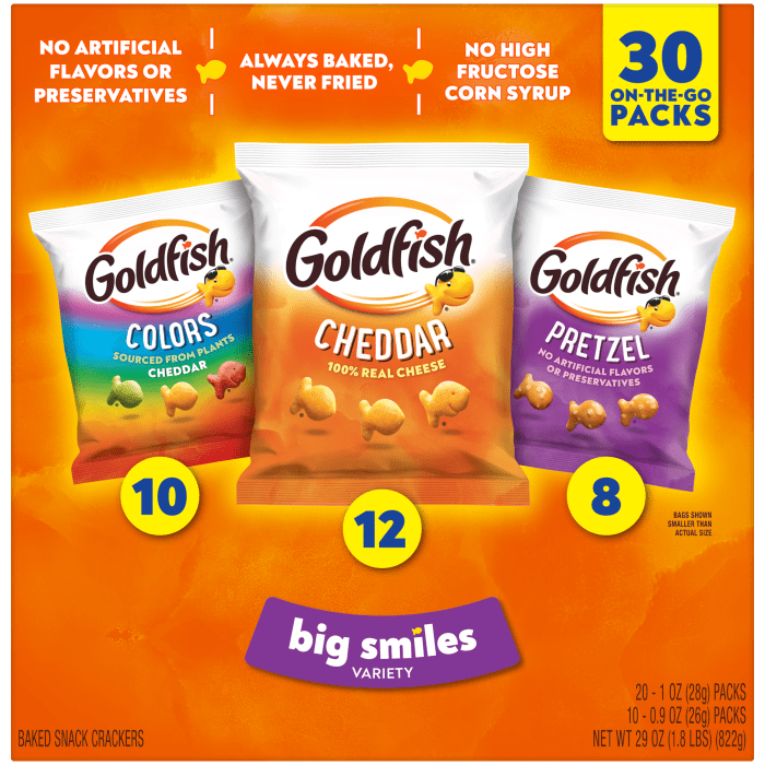 Goldfish® Big Smiles Variety, 30 count box, 29 oz, bag - Back Image